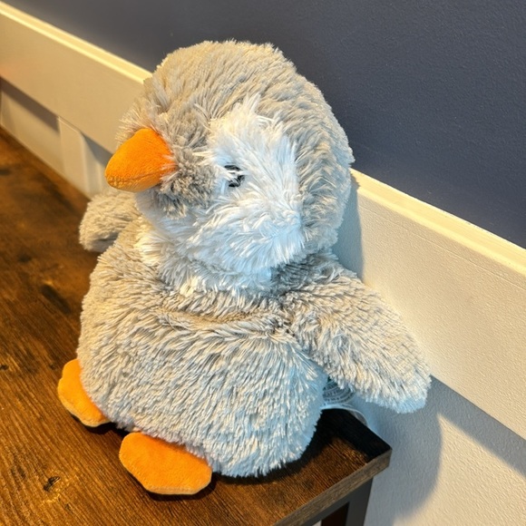 Large size Penguin Warmie Warm Weighted Gray Penguin Warmies in a Microwave - Picture 3 of 7